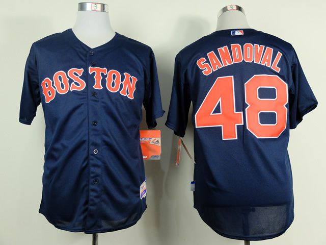 Men Boston Red Sox 48 Sandoval Blue MLB Jerseys